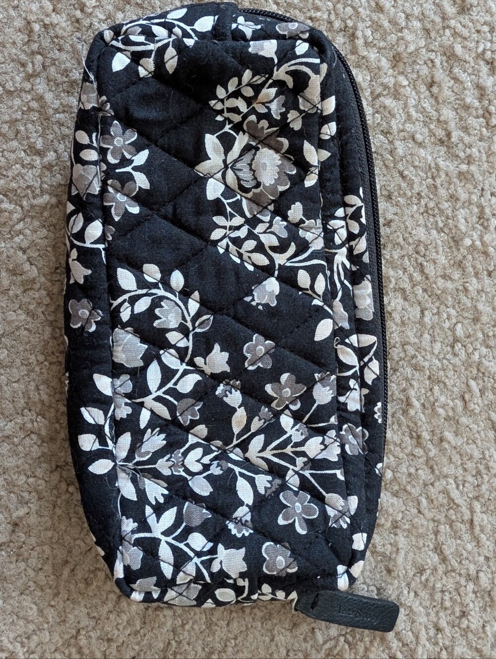Vera Bradley quilted cosmetic bag in the retired Chandelier Noir Pattern
